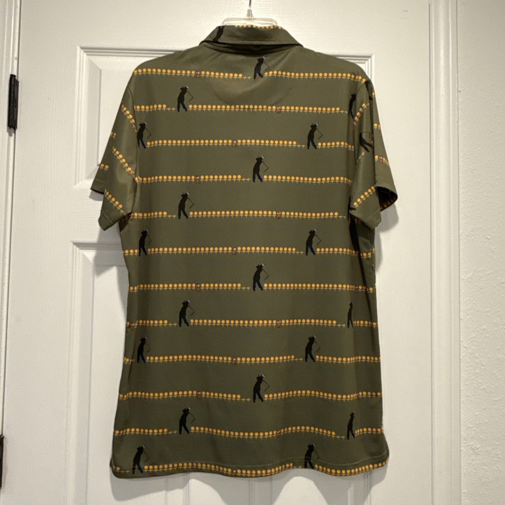 RSVLTS Polo Shirt L Green Golf Caddyshack Breakfast Balls - Picture 2 of 8